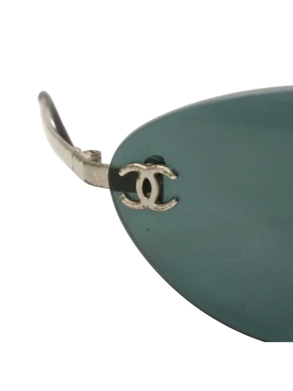 Chanel Rimless Sunglasses Eyewear CC Logo Silver